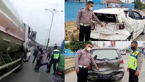 Kecelakaan Beruntun di Bandar Lampung
