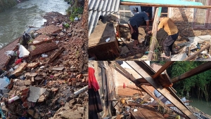 Gudang Alumunium Ambruk Diterjang Banjir di Bandar Lampung