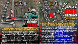Pengalihan atau rekayasa lalu lintas di Bandar Lampung saat aksi Aliansi Lampung Memanggil 13 April 2022