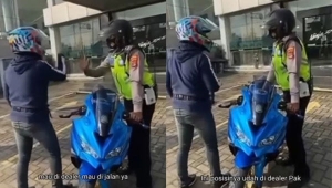 Viral motor ditilang di dealer