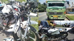 Tabrakan maut motor Ninja dan truk tronton di Lampung Timur