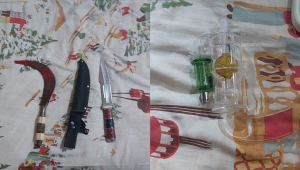 Polisi temukan alat hisap sabu atau bong hingga celurit saat geledah rumah perampok Bank Arta Kedaton Makmur Bandar Lampung