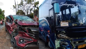 Mobil rombongan wisata dihantam bus di Lampung Timur