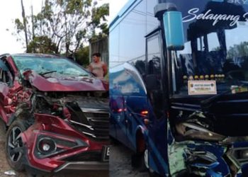 Mobil rombongan wisata dihantam bus di Lampung Timur
