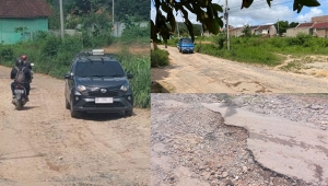 Jalan rusak di Gunung Langgar Lampung Selatan