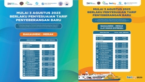 Tarif Baru Penyeberangan Kapal Reguler dan Eksekutif Merak-Bakauheni