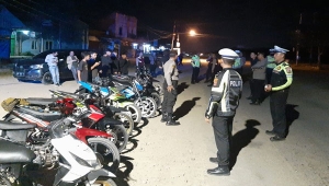Puluhan Motor Terjaring Razia Polisi di Pringsewu