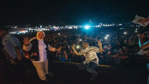 Suasana Konser 'Gebyar Indonesia Maju' Prabowo-Gibran di Sekampung Udik, Lampung Timur, Sabtu (20/1/2024). (Foto: Istimewa)