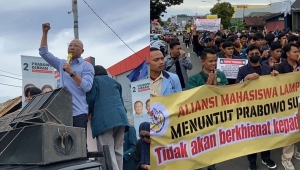 Mahasiswa datangi TKD Prabowo-Gibran Lampung