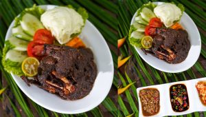 Bebek bumbu hitam madura menu baru di Saburai Durian Resto Bandar Lampung