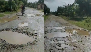 Jalan 4 desa di Palas rusak parah