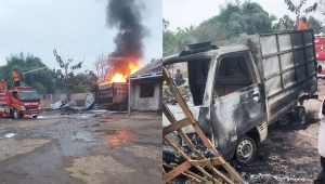 Kebakaran gudang BBM di Natar