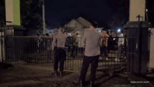 Ratusan Pemuda Geruduk Mapolsek Mataram Baru Lampung Timur