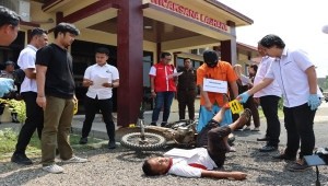 Rekonstruksi Kasus Pembunuhan di Pringsewu