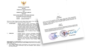 Surat kesepakatan bersama Lampung-Banten tuan rumah PON XXIII Tahun 2032
