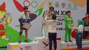 Rafanael Sumbang Emas ke-22 Lampung dari Cabor Tenis Meja di PON XXI 2024