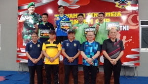 Turnamen Tenis Meja Danrem Cup 2024 di GOR SIM Lampung