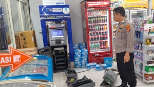Mesin ATM di Indomaret Bandar Lampung Dibobol
