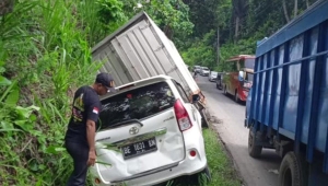 Kecelakaan beruntun di jalur wisata Pesawaran Lampung