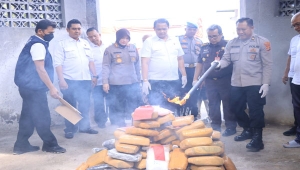 Polda Lampung Musnahkan Barang Bukti Narkotika