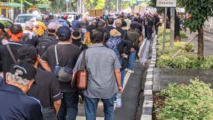 Aksi demo pensiunan PT Pos Indonesia di Jakarta