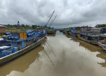 Kapal nelayan di Lampung Timur