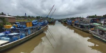 Kapal nelayan di Lampung Timur