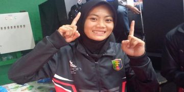 Pesilat Purti Lampung Riski Enjel Pinata meraih medali emas PON Beladiri 2025