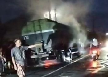 Truk Tangki CPO Terbakar di Tanggamus Lampung