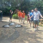 Stevan Tokin bersama jajaran Lembah Hijau Lampung saat berada di kolam Burung Pelikan