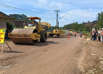 Jalan Jabung-Labuhan Maringgai Lampung Timur Mulai Dibangun