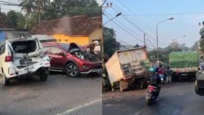 Kecelakaan Beruntun di Pesawaran Lampung
