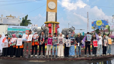 Aksi solidaritas jurnalis di Lampung