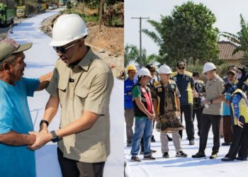 Gubernur Lampung Rahmat Mirzani Djausal (Mirza) yang meninjau langsung progres perbaikan Jalan Provinsi ruas Gunung Sugih–Kota Gajah di Kabupaten Lampung Tengah.