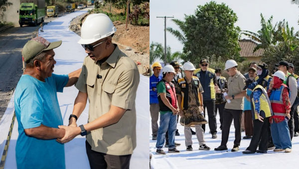 Gubernur Lampung Rahmat Mirzani Djausal (Mirza) yang meninjau langsung progres perbaikan Jalan Provinsi ruas Gunung Sugih–Kota Gajah di Kabupaten Lampung Tengah.
